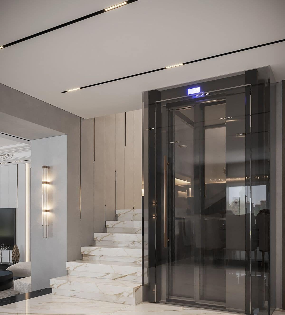 thang máy kính, cầu thang máy kính 2